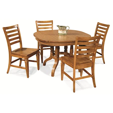 5-Piece Laminate Top Pedestal Table Set